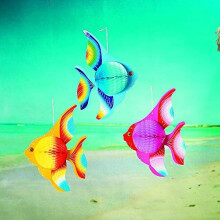 Lanterne di carta riutilizzabili, decorazioni di compleanno a tema sirena, decorazioni da appendere a tema pesci tropicali, decorazioni per feste a