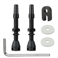 Kit de válvula Presta para bicicleta sin cámara, con boquillas para neumáticos sin cámara, núcleo extraíble, CNC, para carretera y grava, 44 mm