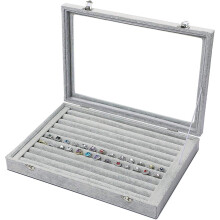 Stilvolle Schmuckaufbewahrungsbox, Samt-Schmucktablett, transparenter Deckel, Ringfächer, sichere Verschlüsse, exquisite Handarbeit, Schmuckvitrine