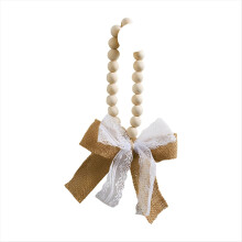 Bowknot Linen Wooden Bead Pendant Valentine'S Day Home Wall Decoration Home Decoration,Lace Style
