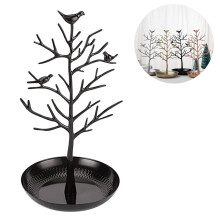 Schmuckständer „Retro Birds Tree“, 30 x 15 x 15,5 cm: Organizer für Halsketten, Armbänder und Ohrringe, platzsparender Turmständer für