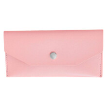 Leather Money Envelope Cash Organiser Case For-Light pink
