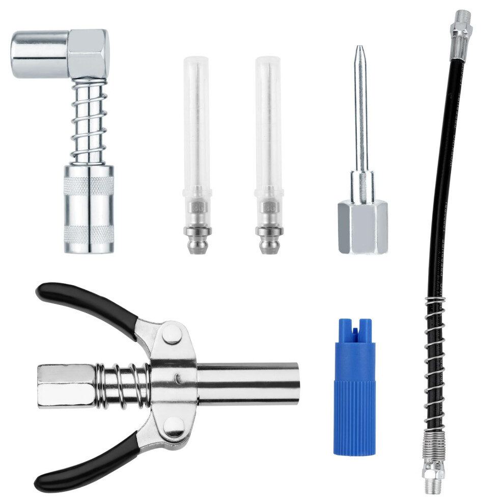 Grease Gun Accessory Kit 7Pcs With Hose, Couplers And Needle Nozzle For Precision Lubrication 9001264092962