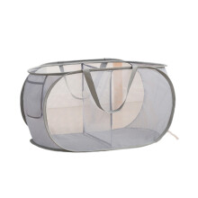 Panier à linge pliable avec parois en maille respirante, doté de poignées renforcées et d'un design pop-up peu encombrant, à plusieurs niveaux.