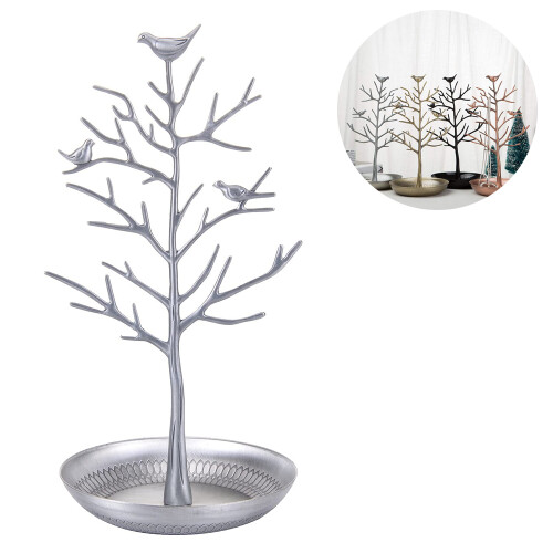 Elegant Birds Tree Earring Κολιέ Stand, Ράφι Λιανικής, Σταθερή Συναρμολόγηση, 30X15X15.5Cm, Οργανωτής