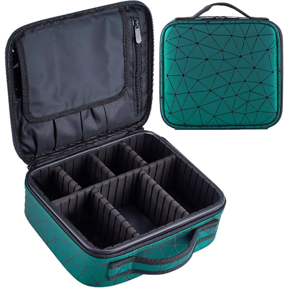 Travel Makeup Case for Women, Adjustable Dividers, Portable Dresser with Waterproof Faux Leather, Ample Storage Space for Cosmetics, Makeup Brushes, a