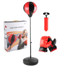 Punching Bag and Gloves Boxing Bag Toy Set, Boxing Bag Set With Gloves, Adjustable Punching Bag, Black Red For Girls