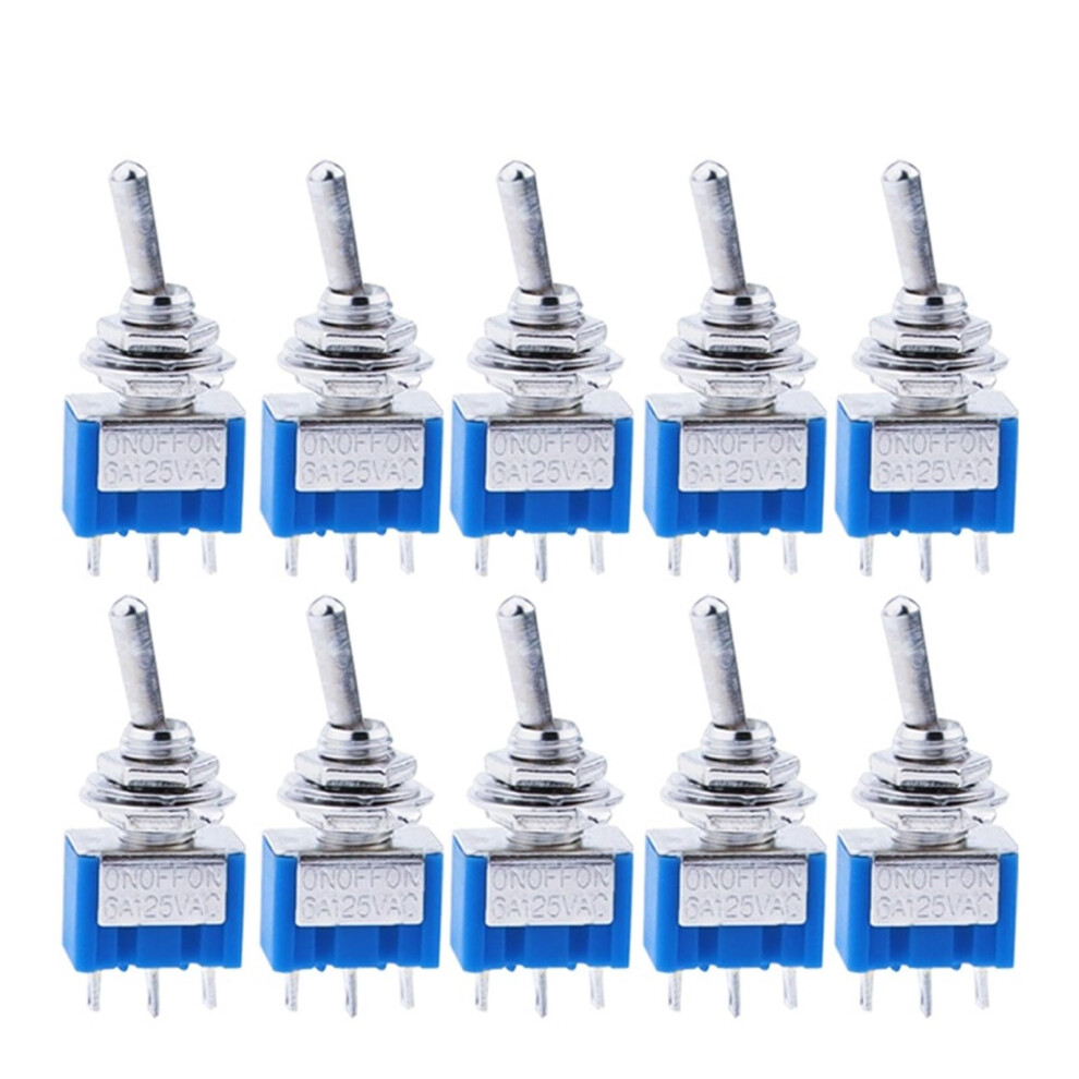 10Pcs/5Pcs Blue Mts103 3Pin Spdt Onoffon 6A 125Vac Miniature Toggle Switches(Single Size) 9119770799555