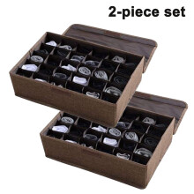 Fabric Storage Boxes, Elegant Linen & Cotton Drawer Organizer