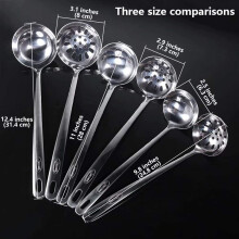 Chef Grade Ladles: Durable Material Stainless Steel With Long Handles, Kitchen Accessories For Serving Sauces, Gravies, Ergonomic Design Ensures