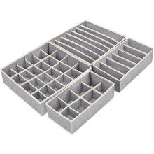 Lade-organizers voor in de kast, ademende bakken van non-woven stof met een aangename uitstraling, opvouwbare ondergoedorganizer voor een