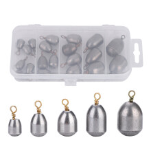 Plomos metálicos para pesca, juego de plomos tipo huevo para pesca en agua dulce, superficie lisa que garantiza lances largos con mínimo ruido.