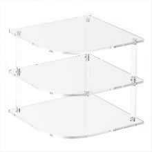 3-stufiges Eckregal für Theke und Schrank – Acryl – Aufbewahrung für Teller, Geschirr, Küchenschränke und Vorratskammer