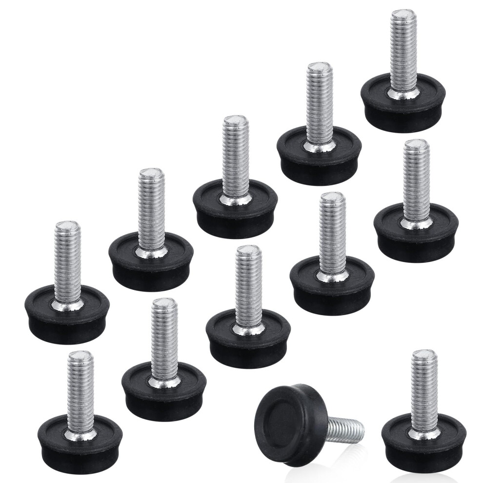 M8 Thread Adjustable Furniture Leveling Feet 12 Pcs With Nonslip Rubber Base For Table Chair Legs 9119770801791