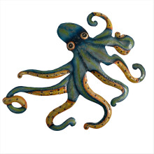 Octopus Animal Wall Decoration, Wall Hanging Silhouette, Living Room and Dining Room Table Decoration Iron Crafts
