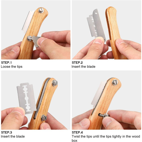 Bread Lame Dough Scoring Knife with Wooden Handle, 10 Replaceable Blades and Protective Covers 1
