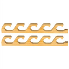 1Pair Wood Fishing Rod Holder 6 Holes Rods Wall Storage Bracket Horizontal Fishing Pole Display Rack Tool