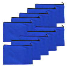 10 Pcs Pencil Case Canvas Pen Bag Cosmetic Pouch Pencil-Blue