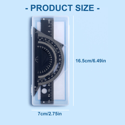 4 Pcs Math Geometry Set Protractor Ruler Set Drawing Tool for-1 2