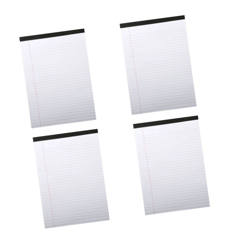 4Pcs Colorful Notepads 50Sheets Each Pad-White black line