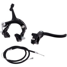 Alloy U Brake Caliper Lever Cable Kit Front Rear Pair Set Replacement for BMX Bicycle Repair Parts Accessories Front Black