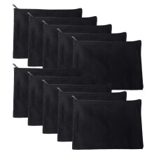 10 Pcs Canvas Pencil Bag Cosmetic Pouch Pencil Case-Black