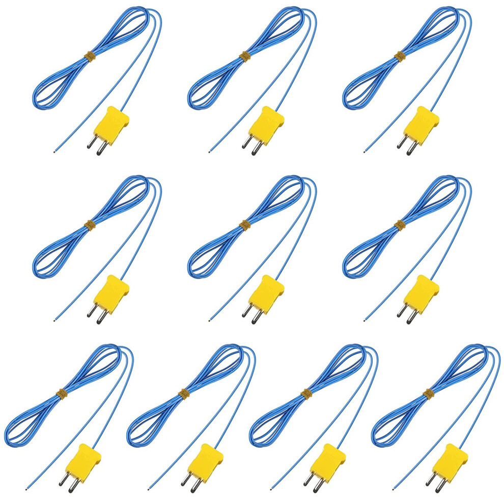 10Pcs 2M K-Type Temperature Sensor Connector Probe Sensor Temperature Sensors Measure For Thermocouple Sensor And Meter 4712634922455