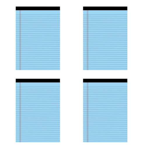 4Pcs Colorful Notepads 50Sheets Each Pad Letter Size-Blue