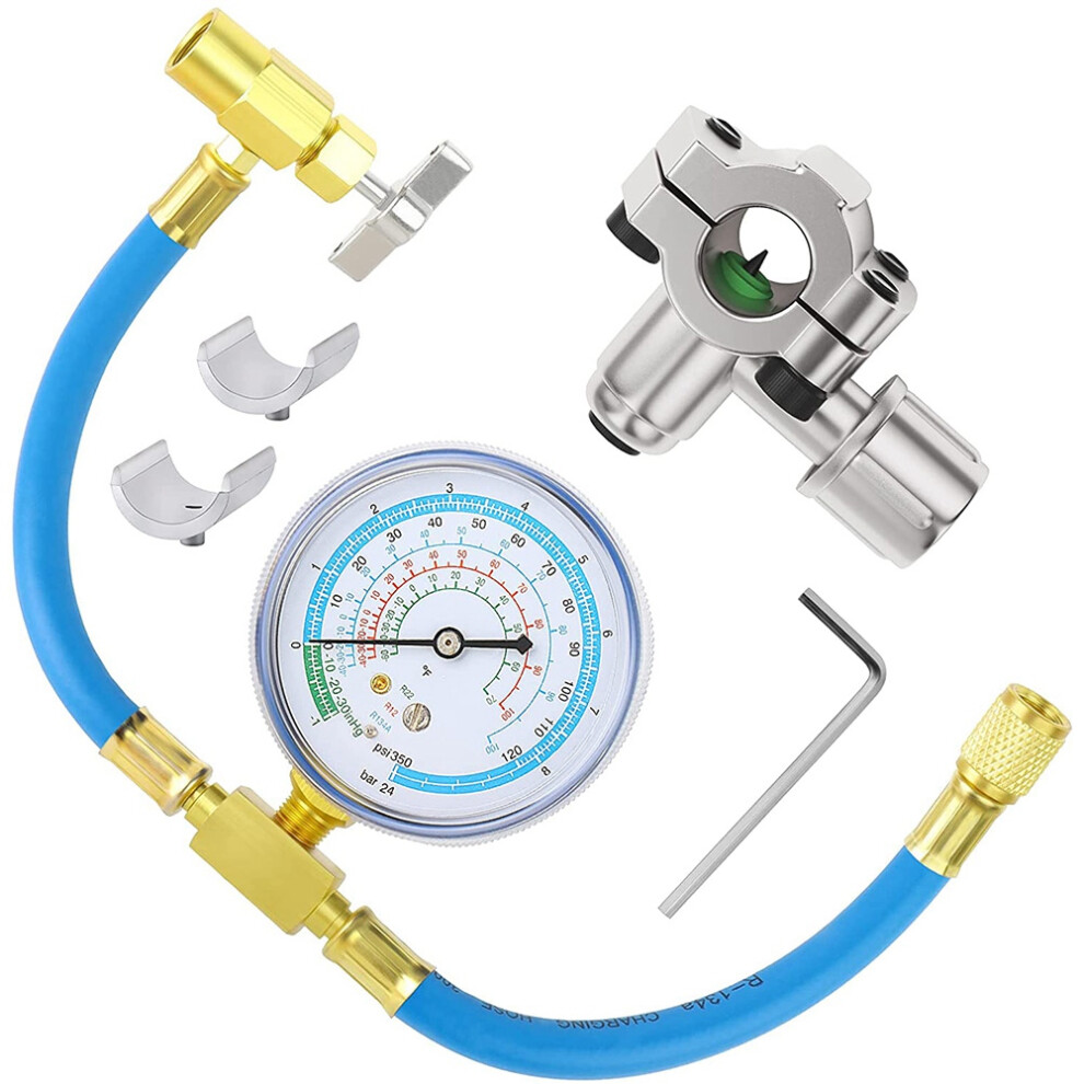 Refrigerant Charging Hose And Gauge & Bpv31 Piercing Valve.fit For R12,R22,R134a Port 6131032350321