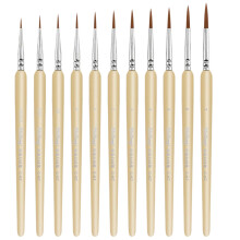 11Pieces Detail Paint Brush Set for Art Painting Miniature-11