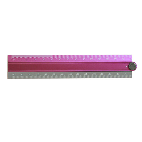 Multipurpose Folding Aluminum Alloy Drawing Ruler for-Rose Gray