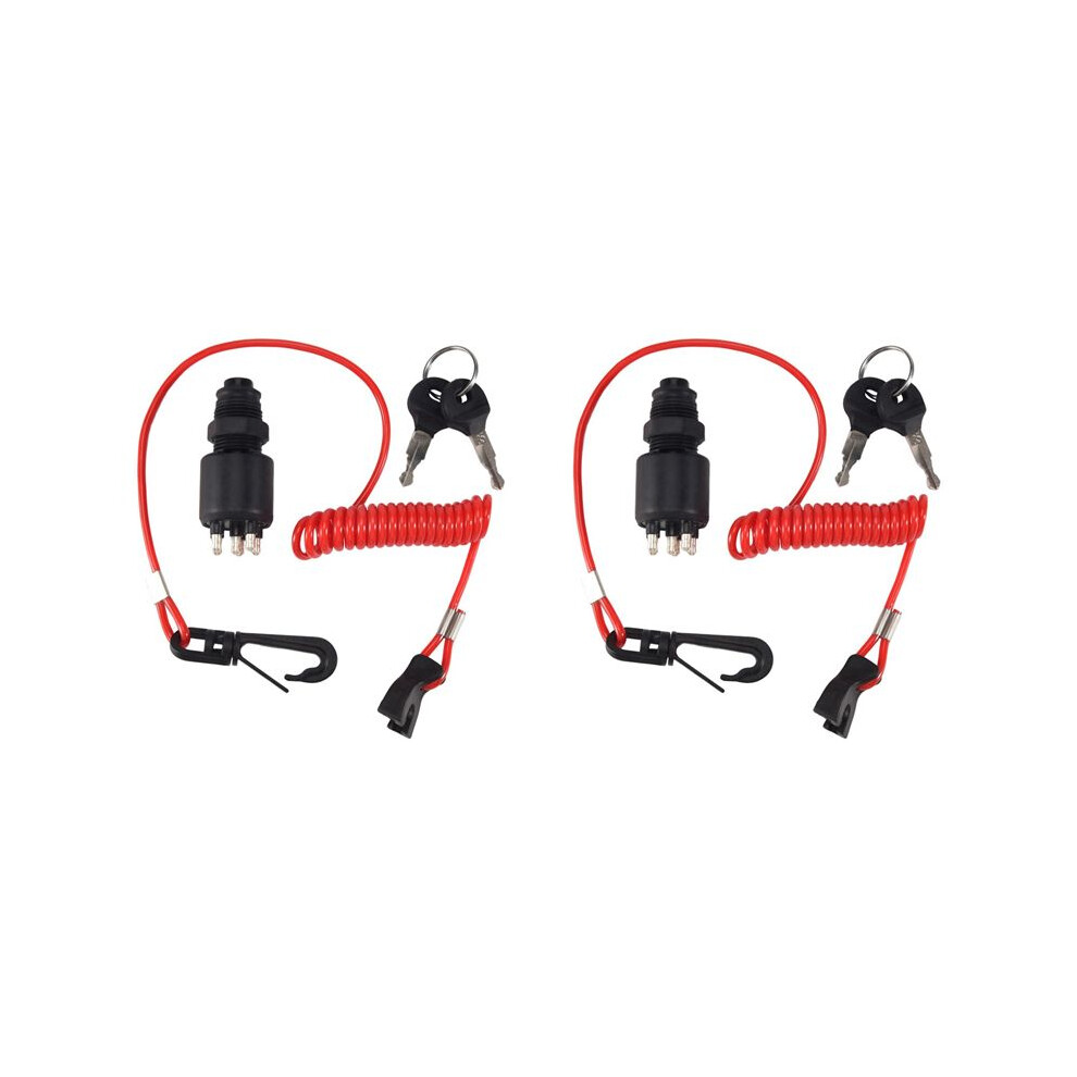 2X Ignition Switch Key Safety Lanyard Lock Assembly For Omc Brp 1996 Up Johnson Evinrude 5005801 For Evinrude Johnson 4711650793322