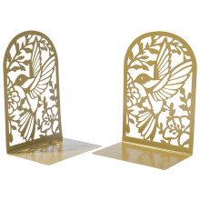Metal Book End For Shelves Bird Floral Bookend Slip-brown