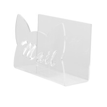 Desk Letter Stand Mail Rack 165x115x75mm for-Transparent color