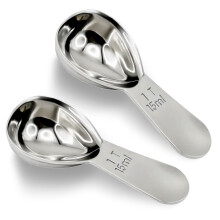 2Pcs 304 Stainless Steel Coffee Measuring Scoop 1Tbsp 15ml Short Handle for Ground Coffee