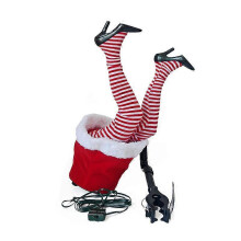(Red Heels) Shaking Legs Festival Adornment Unique Swinging Legs Christmas Tree Accessory Plush Holiday Charm Decoration