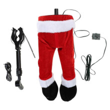 (Red) Shaking Legs Festival Adornment Unique Swinging Legs Christmas Tree Accessory Plush Holiday Charm Decoration
