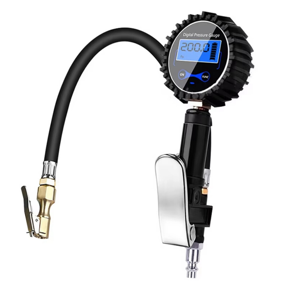 Car Truck Air Tire Inflator With Digital Pressure Gauge 200 Psi Air Chuck & Hose Type Automobile Pressure Gauge 4851422143785