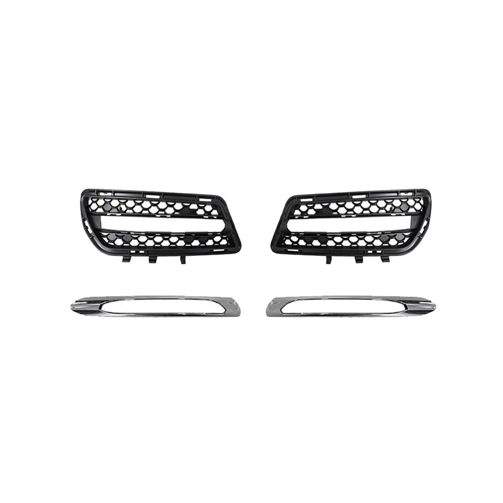 Front Bumper Fog Grille Cover Chrome Trim Molding Kits For Mercedes-Benz W212 Amg 2010-2013 2128851753 2128852174 Light 6134064352448
