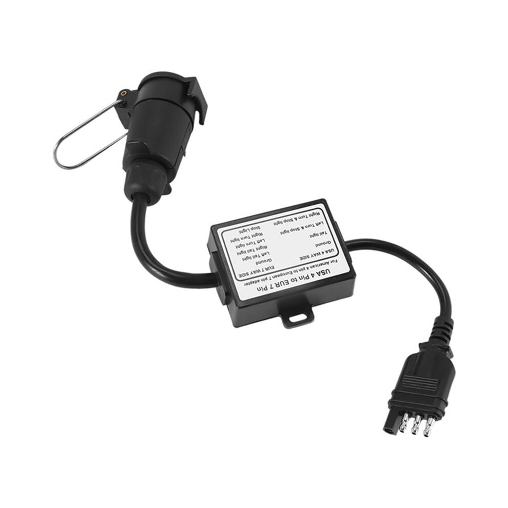 Us To Europe Trailer Converter 4 Way Flat Socket (American Vehicle) To 7 Way Round Socket (European Trailer) Light 6132772538185