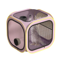 Cat Hair Drying Box – Kitten Carrier Basket Pet Carrier Bag Transport Box Drying Cage Portable Pet Dryer Grooming Cage for Purple