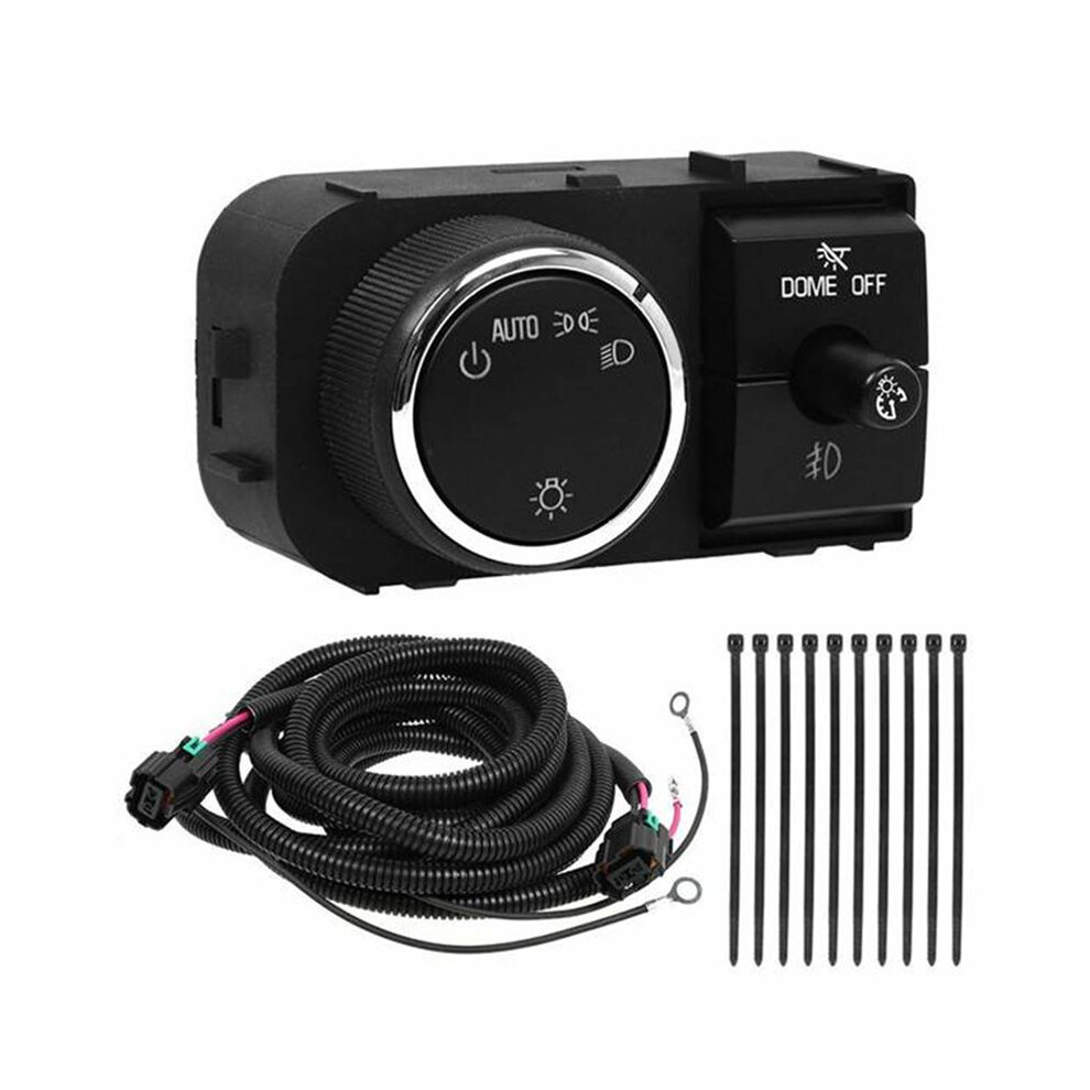 Headlight Fog Lamp Control Adjustment Switch Wiring Harness Kit 25858705 For Chevrolet Silverado Sierra 1500 2500 3500 4712256148783