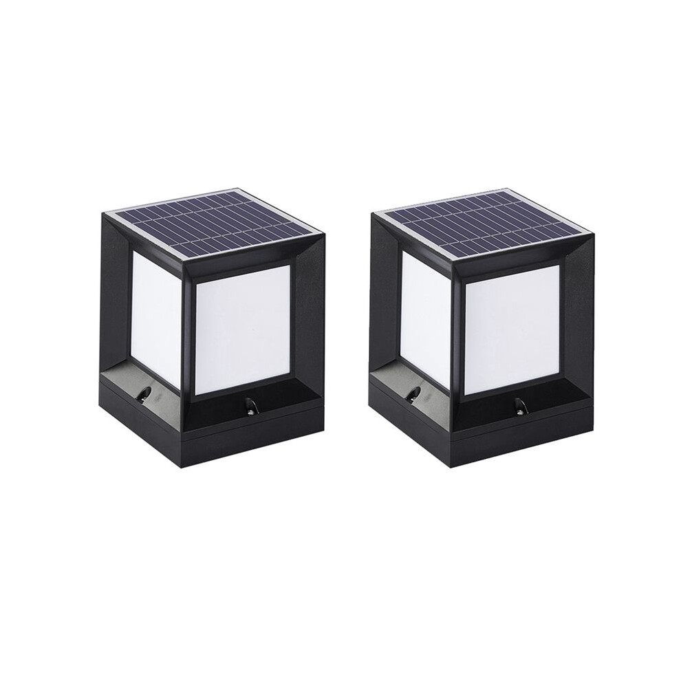2X Led Solar Column Head Solar Powered Pillar Lamp Waterproof Wall For Courtyard Landscape Garden 10Cm Light 6132468318343