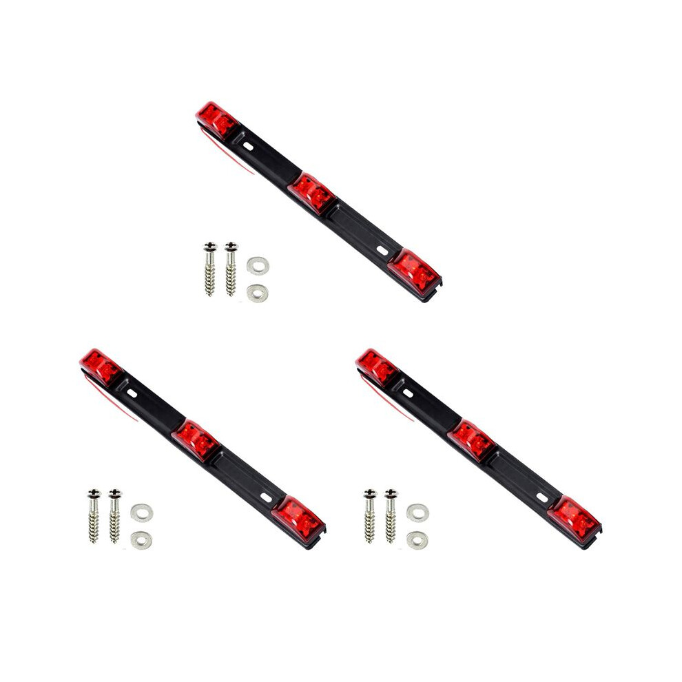 3X Trailer Tail Bar, 14.2 Inch Clearance Identification Id Marker With Bracket Light/Red 6133340745776