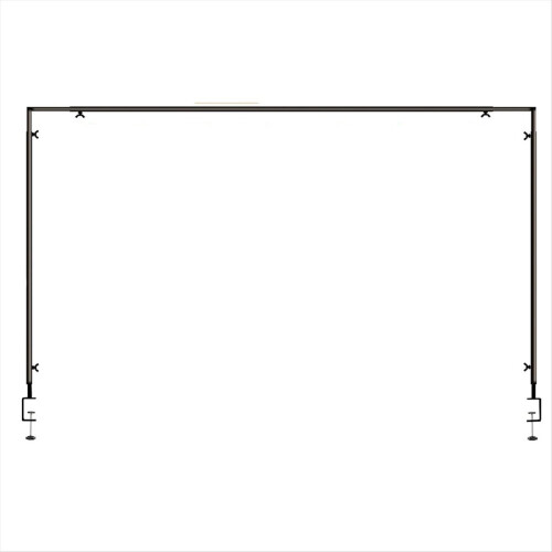 Suporte de mesa com hastes e grampos para arco de balões, comprimento de 46 a 100 polegadas e altura de 29 a 55 polegadas, preto. 1