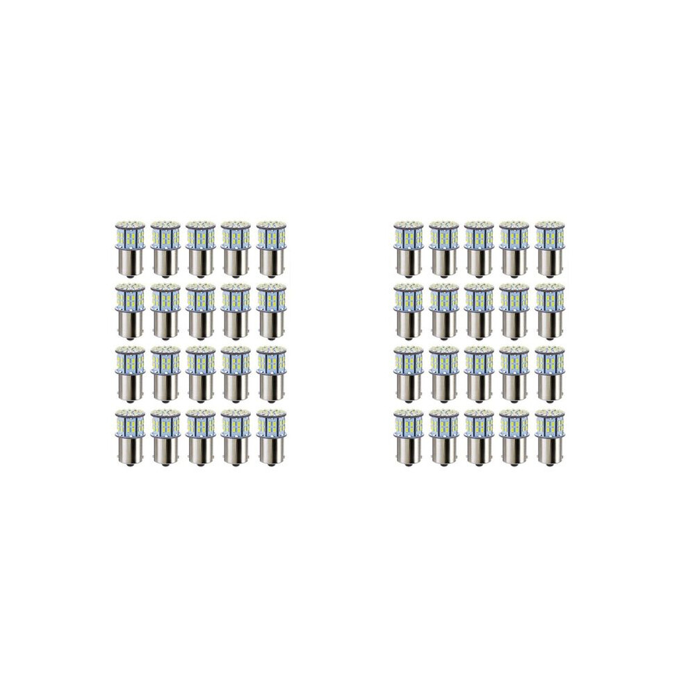 40X Led Bulbs For Super Bright 3014 50-Smd 1156 1141 1003 Ba15s Bulbs For Camper Trailer Marine Boat Trunk Light/White 6131627706601