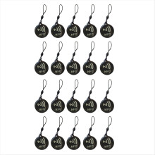 20 pezzi di etichette NFC Ntag213 13,56 MHz Smart Card per tutti i telefoni abilitati NFC Smart Business Card NFC 31,5 x 28 mm Nero