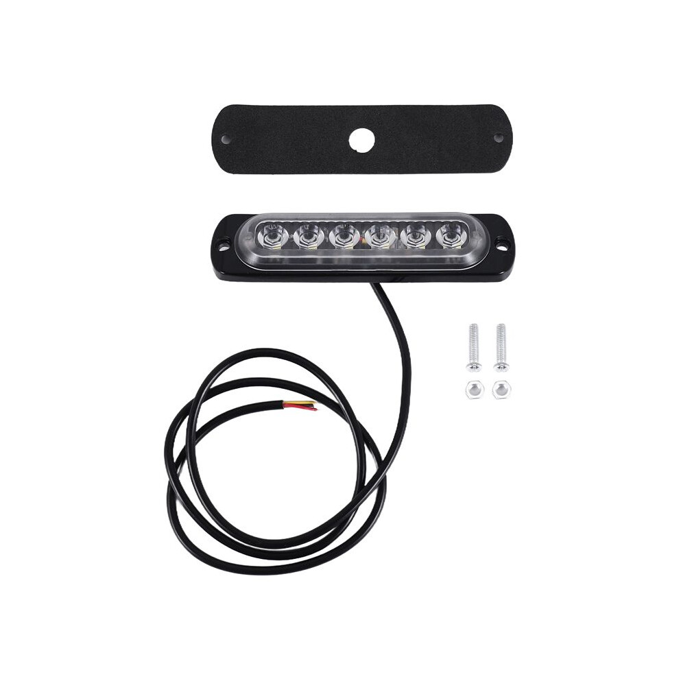 12V-24V 6Led Flash Emergency Car Vehicle Warning Strobe Flashing Light/White 6131736514524
