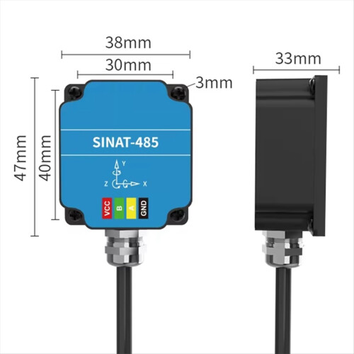 Industriële kwaliteit 0,1 graden dubbele hellingsensor 6DOF hellingsensor SINAT hoek IMU-accelerometer 1