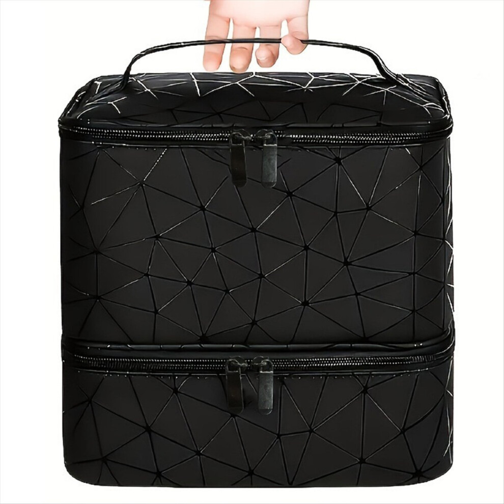 30 Bottles Nail Polish Storage Bag Portable Cosmetic Large Handbag Organizer with Handle for Travel